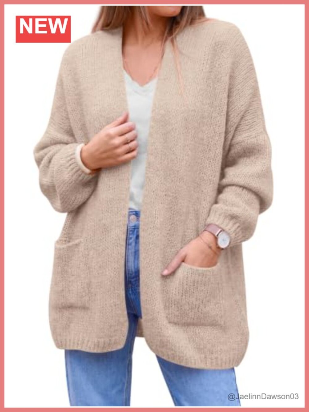 Open Front Long Cardigan Sweater with Pockets Lightweight